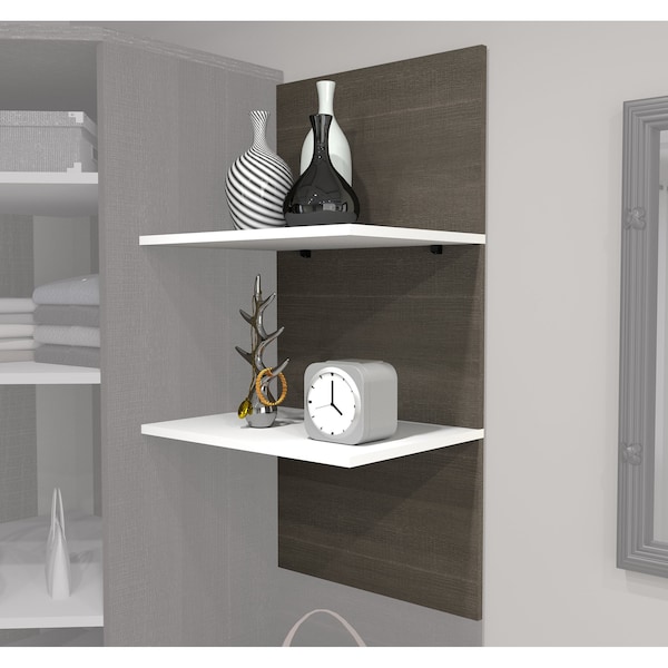Cielo 20W Set of 19.5W Floating Shelves for Cielo Murphy Bed, Bark Grey & White